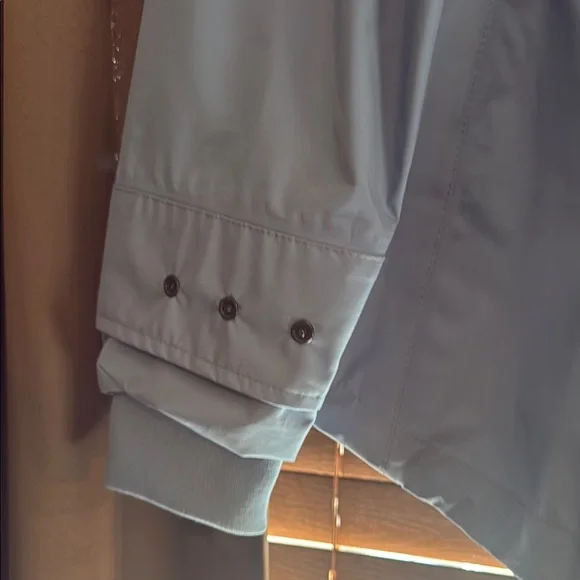 Blue Windbreaker with Stand-Up Collar and Full-Length Zipper - Picture 6 of 7